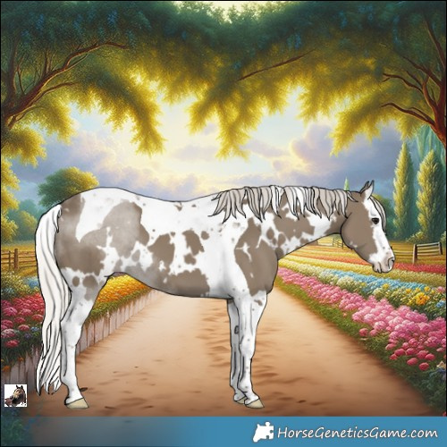 Horse Color:White Spotted Silver Smoky Black Splash Tobiano 