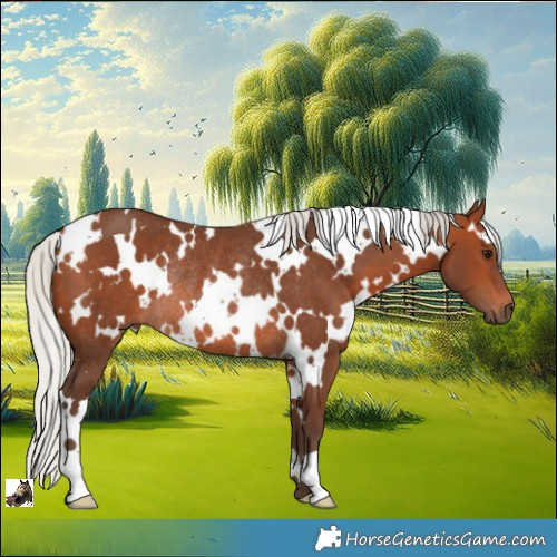 Horse Color:White Spotted Silver Brown Rabicano
