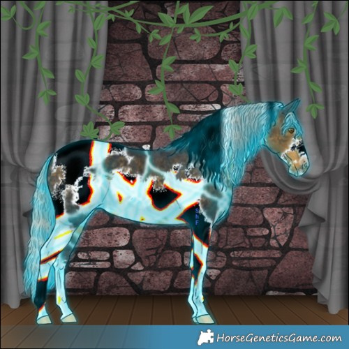 Horse Color:Thunderstruck Silver Buckskin Tobiano Frame 