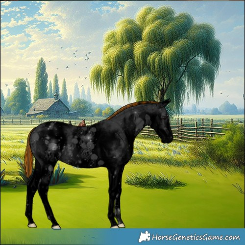 Horse Color:Void Painted White Spotted Black Sabino 