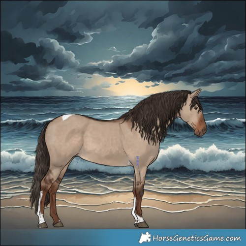 Horse Color:Liver Red Dun Tobiano 
