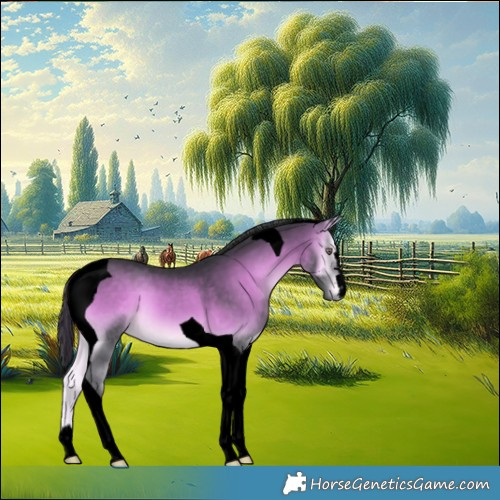 Horse Color:Void Brown Chinchilla Onyx Mushroom Tobiano 