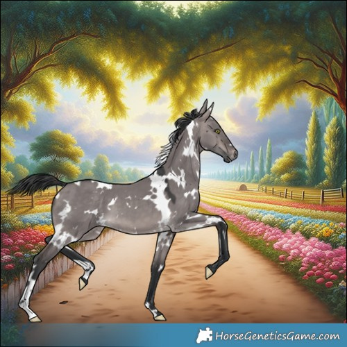 Horse Color:Platinum White Spotted Brown Dun 