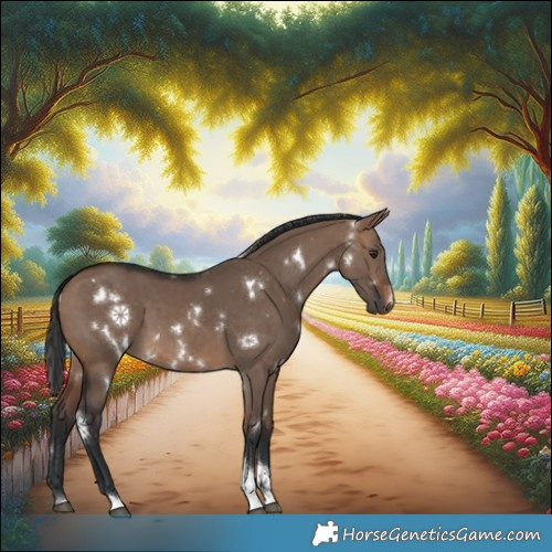 Horse Color:White Spotted Brown Dun Tobiano 