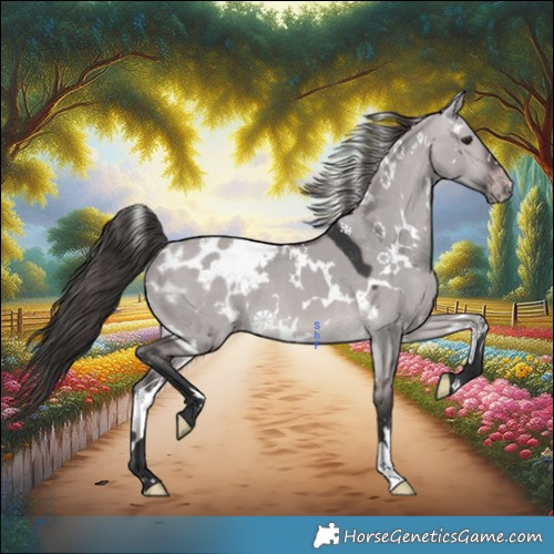 Horse Color:Platinum White Spotted Brown Dun Appaloosa 