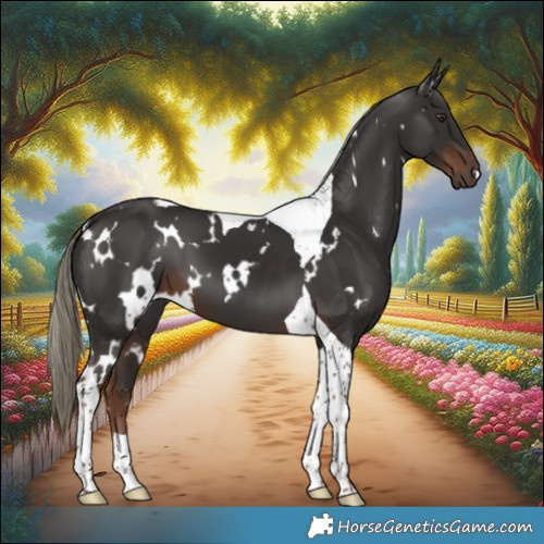 Horse Color:White Spotted Liver Chestnut Tobiano 