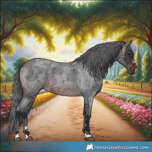 Horse Color:Brown Roan Merle