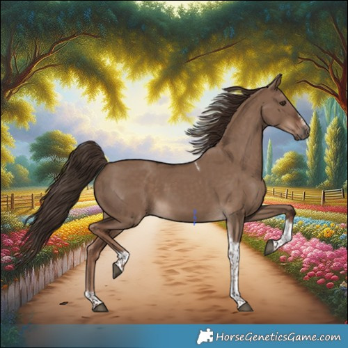 Horse Color:Liver Red Dun Tobiano Frame Rabicano