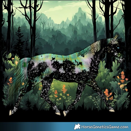 Horse Color:Void Watercolor Plaid  White Spotted Liver Red Onyx Splash Tobiano 