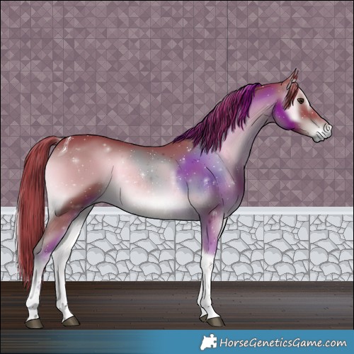 Horse Color:Watercolor Liver Red Onyx Tobiano 