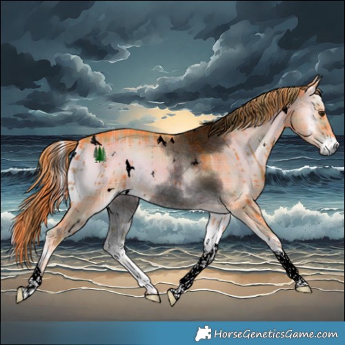 Horse Color:Void Watercolor Plaid  White Spotted Liver Red Dun Onyx Tobiano Brindle 
