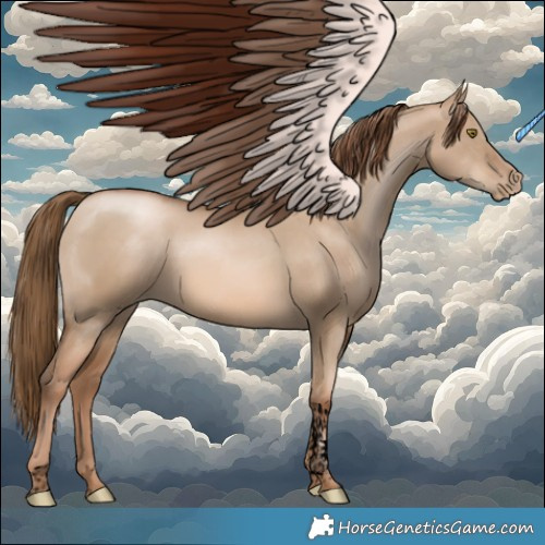 Horse Color:Void Liver Red Dun Pearl Tobiano 