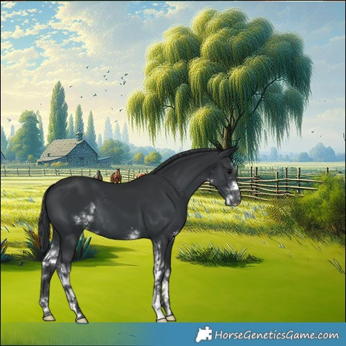 Horse Color:Black Mushroom Sabino 