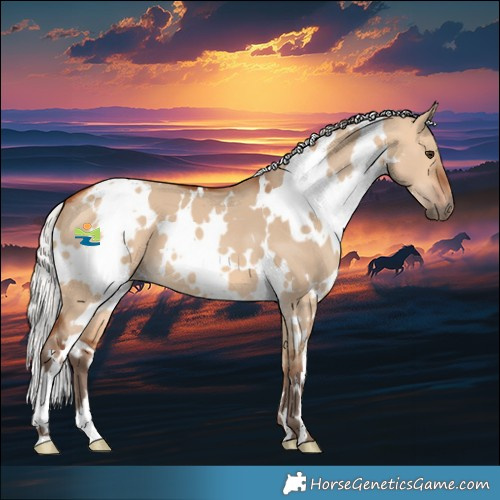 Horse Color:White Spotted Silver Bay Dun