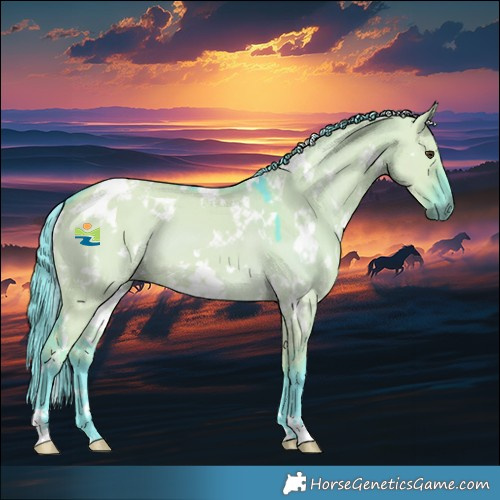 Horse Color:Watercolor White Spotted Liver Red Dun 