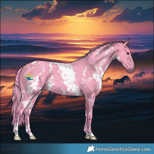 Horse Color:Watercolor White Spotted Liver Red Dun 
