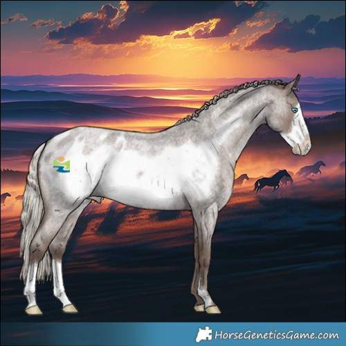 Horse Color:Silver Blue Roan Frame Appaloosa
