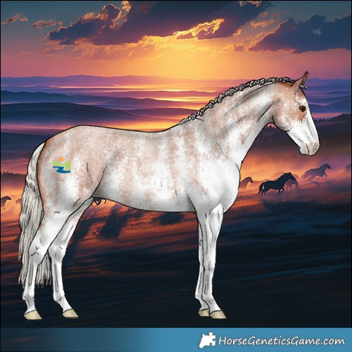Horse Color:White Spotted Silver Bay Roan