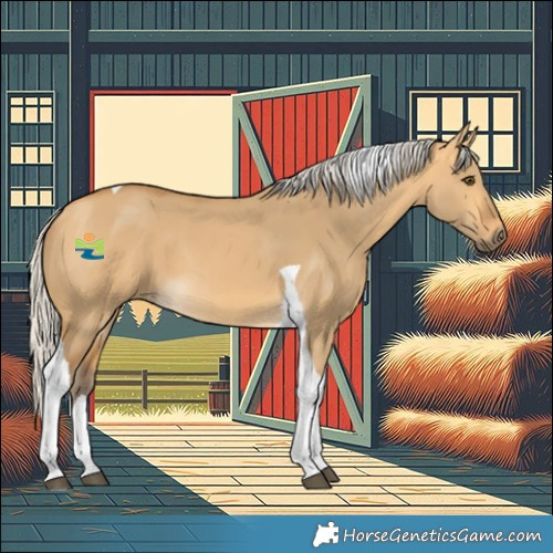 Horse Color:Silver Buckskin Dun Tobiano 