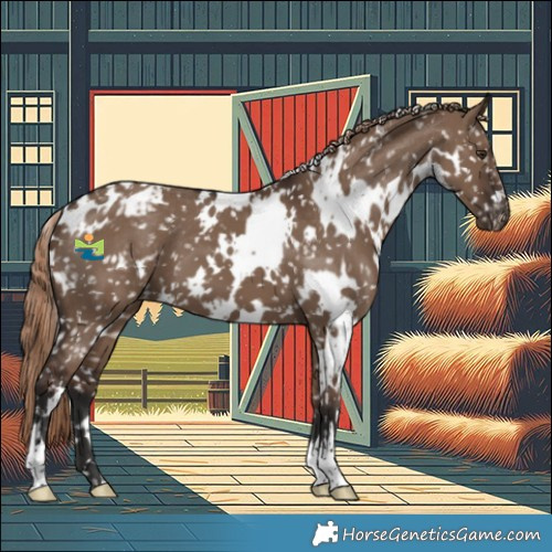 Horse Color:White Spotted Liver Red Dun Snowflake Varnish 