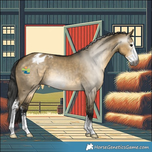 Horse Color:Gray Buckskin Dun Sabino Varnish 
