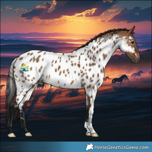 Horse Color:Gray Bay Dun Skewed Appaloosa 