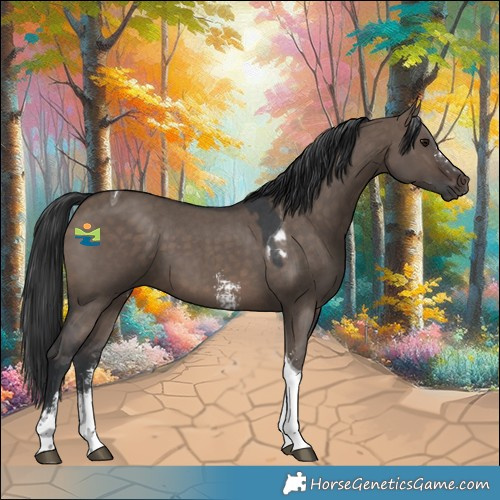 Horse Color:Brown Dun Sabino Tobiano 