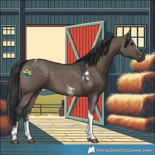 Horse Color:Brown Dun Sabino Tobiano