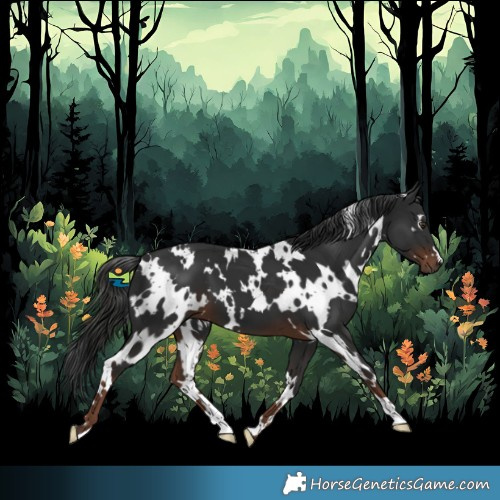 Horse Color:White Spotted Liver Chestnut 