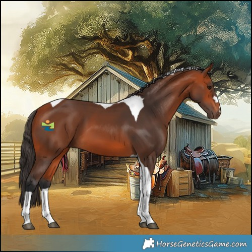 Horse Color:Bay Tobiano 