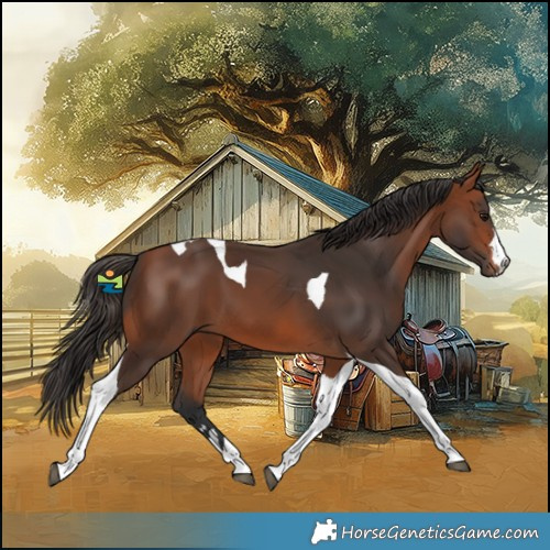 Horse Color:Bay Tobiano 