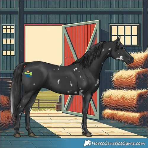 Horse Color:White Spotted Black