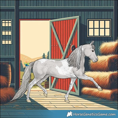 Horse Color:Silver Black Tobiano