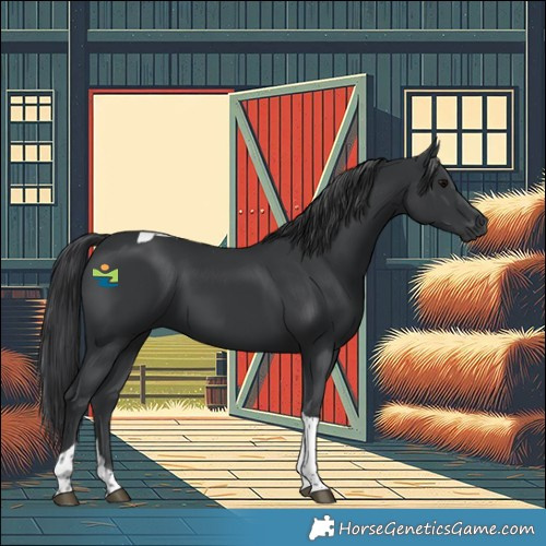 Horse Color:Black Tobiano Rabicano