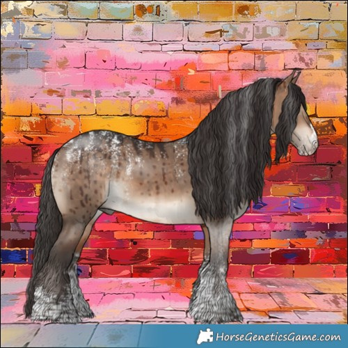Horse Color:Powder White Bay Dun Brindle 