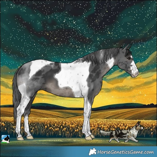 Horse Color:Black Merle Tobiano