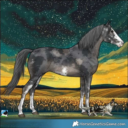 Horse Color:Black Merle Sabino 