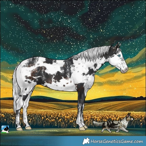 Horse Color:Powder White Brown Harlequin Merle 