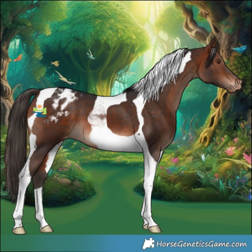 Horse Color:Bay Mushroom Tobiano Varnish 