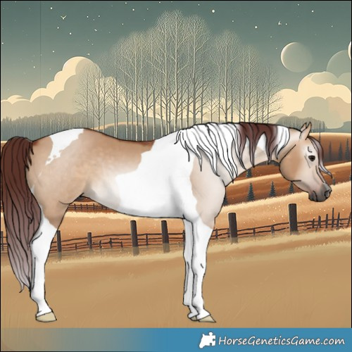 Horse Color:Gray Chocolate Bay Dun Tobiano 