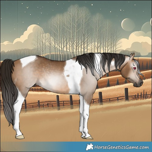 Horse Color:Gray Bay Dun Tobiano Rabicano 