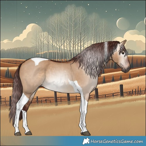 Horse Color:Gray Chocolate Bay Dun Tobiano 
