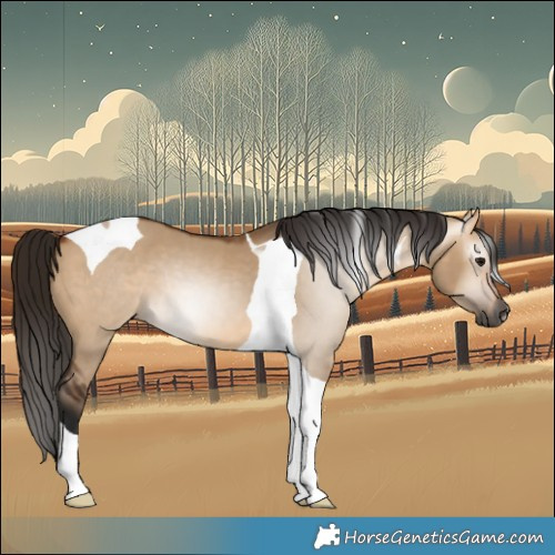 Horse Color:Gray Bay Dun Tobiano 