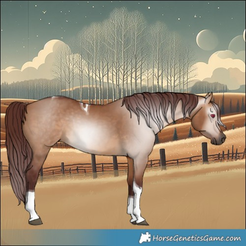 Horse Color:Gray Chocolate Bay Dun Tobiano 