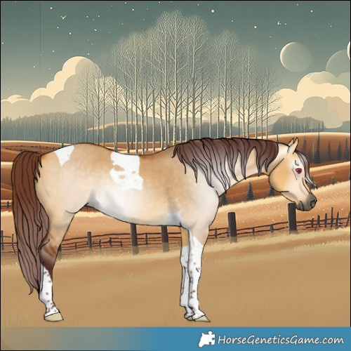 Horse Color:Gray Chocolate Buckskin Dun Tobiano 