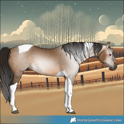 Horse Color:Gray Bay Dun Tobiano 