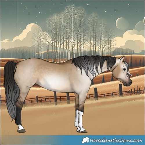 Horse Color:Gray Bay Dun Tobiano 