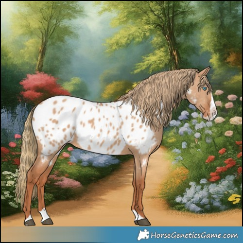 Horse Color:Red Dun Splash Near Leopard 