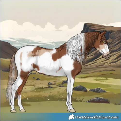 Horse Color:Red Dun Tobiano Frame and Chestnut Tobiano Frame