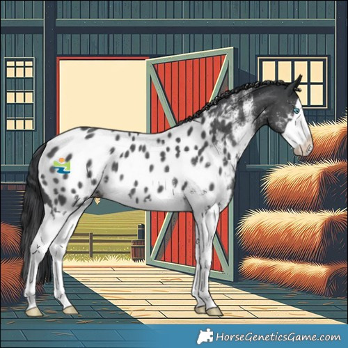Horse Color:White Spotted Black Splash Appaloosa